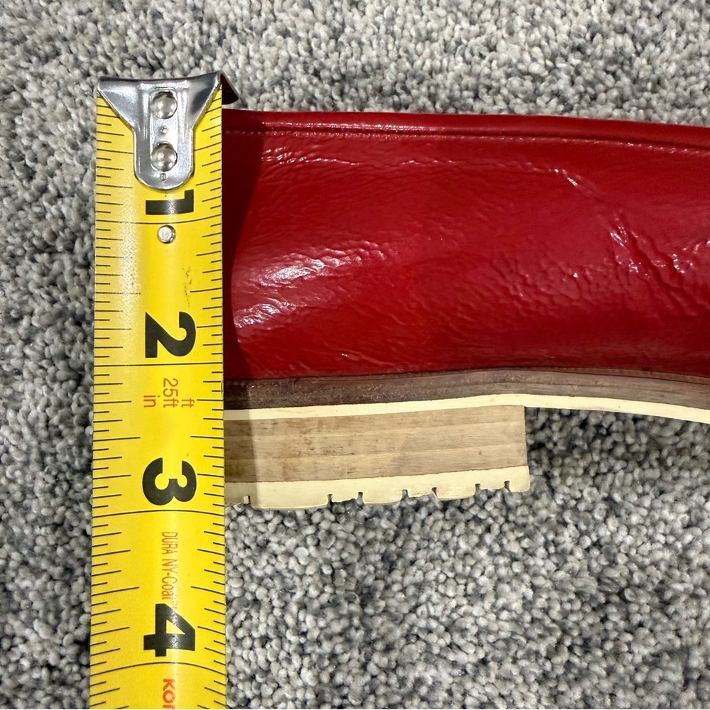 Vtg Bally Red Patent Leather Croc Emboss PointedToe Loafers Italy Women’s US 7.5 - Picture 11 of 13